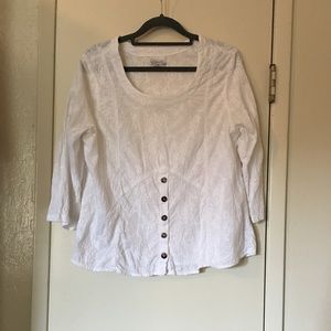 Color Me Cotton White Embroidered Top